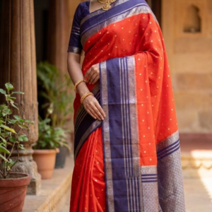 Semi Mysore Silk Saree Orange