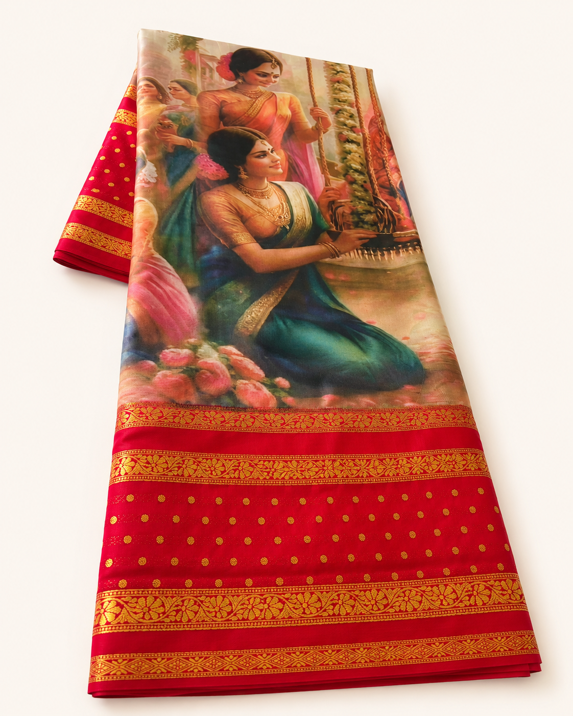 Kalamkari digital print rani design