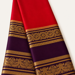 Semi Mysore Crepe Red