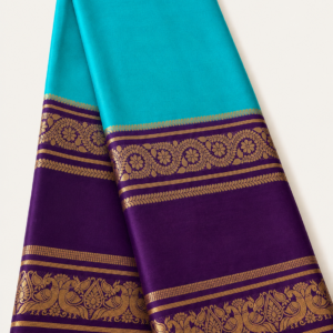 Semi Mysore Crepe Blue