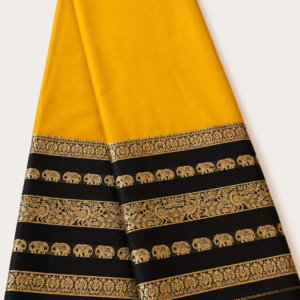 Semi Mysore Crepe Yellow and Black