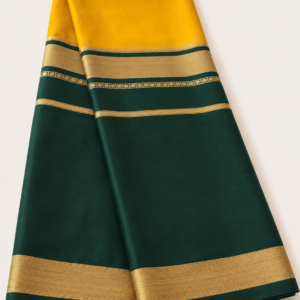 Semi Mysore Crepe Yellow and Green