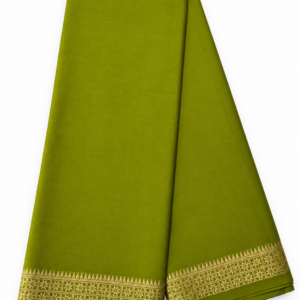 Semi Mysore Crepe Silk Saree Gold Zari Border
