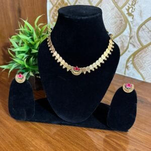 Lotus Coin Short Necklace Set